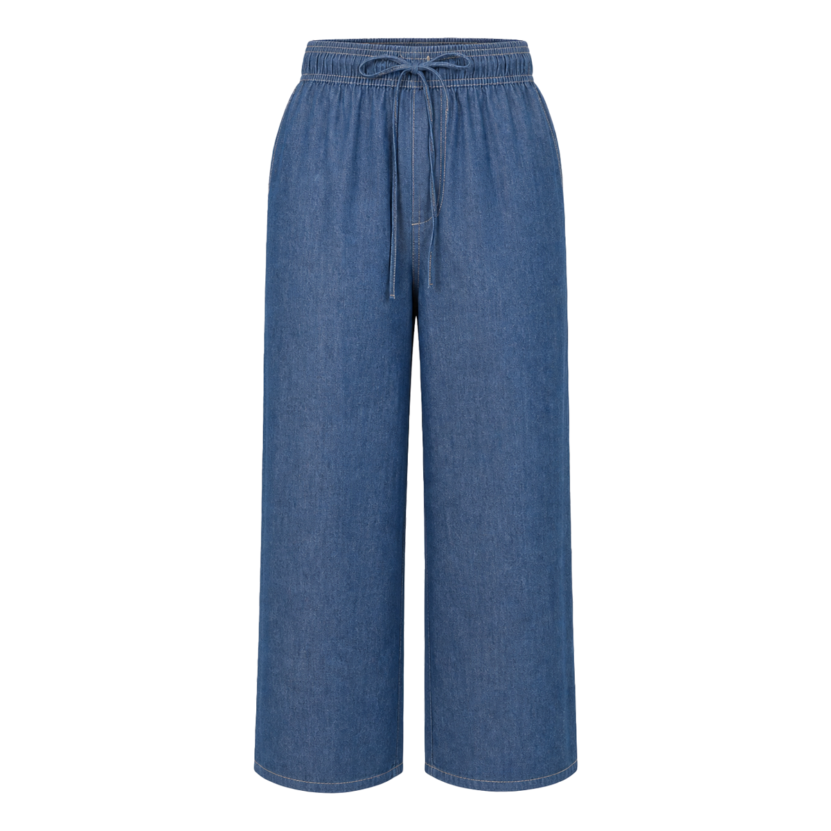 Pantalón Wide Leg con Cintura Elástica y Cordón