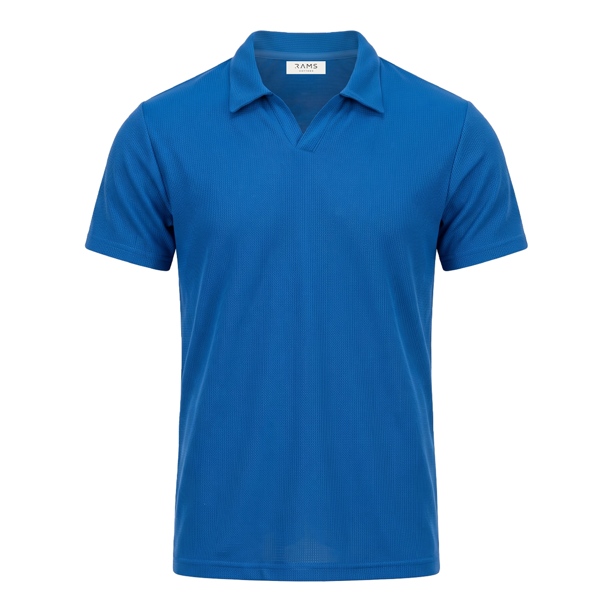 Polo de punto acanalado para hombre color azul plumbago