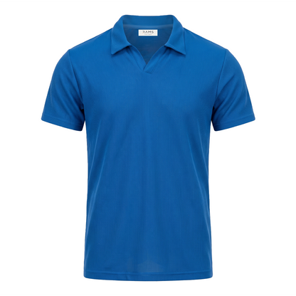 Polo de punto acanalado para hombre color azul plumbago