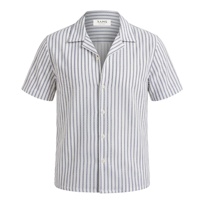 Camisa Estampado Moderno Hombre Corte Loose Fit Cómoda Cuello Resort