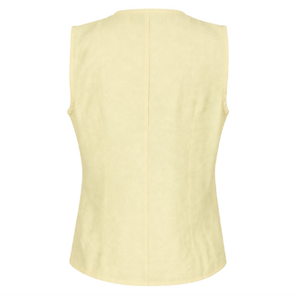Blusa Amarilla Mujer Escote Cruzado Ajuste de Lazo Estiliza Figura