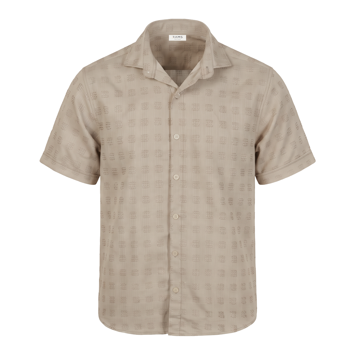 Camisa de manga corta con textura jacquard para hombre