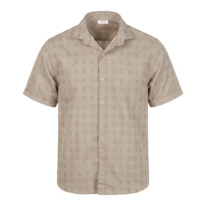 Camisa de manga corta con textura jacquard para hombre