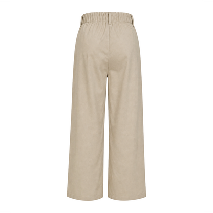 Pantalón de Vestir Mujer Corte Recto Elástico Trasero Rayas