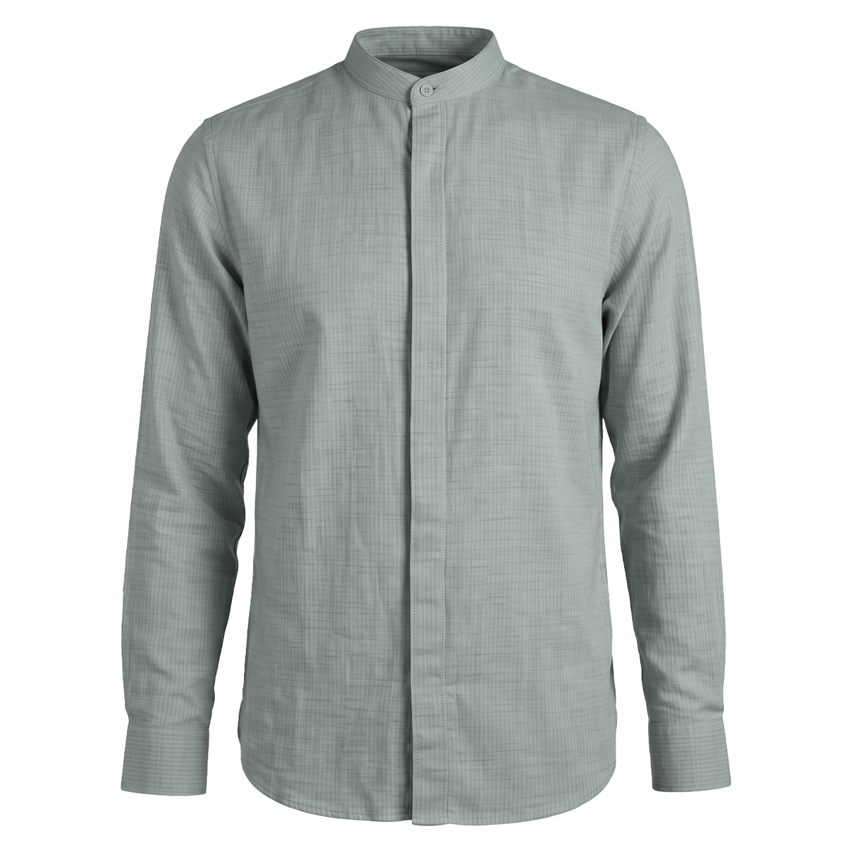 Camisa de hombre con cuello mao en color verde