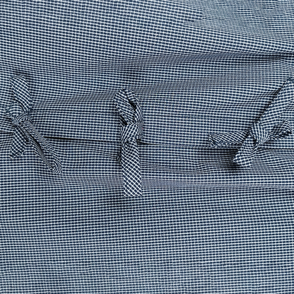 Blusa Sisada Azul Marino Mujer Estampada a Cuadros con Botones Ocultos