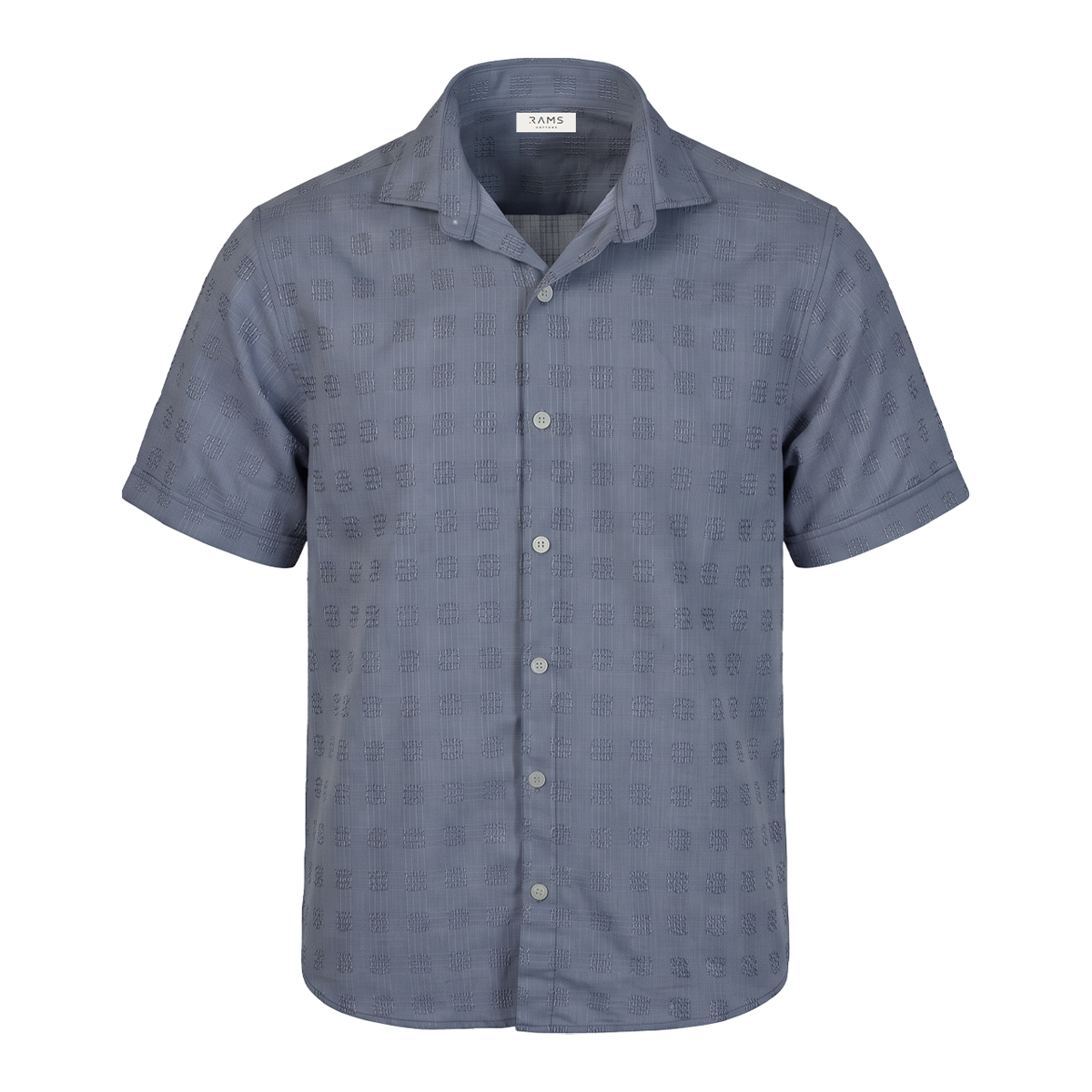 Camisa de manga corta con textura jacquard para hombre