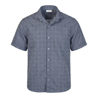 Camisa de manga corta con textura jacquard para hombre