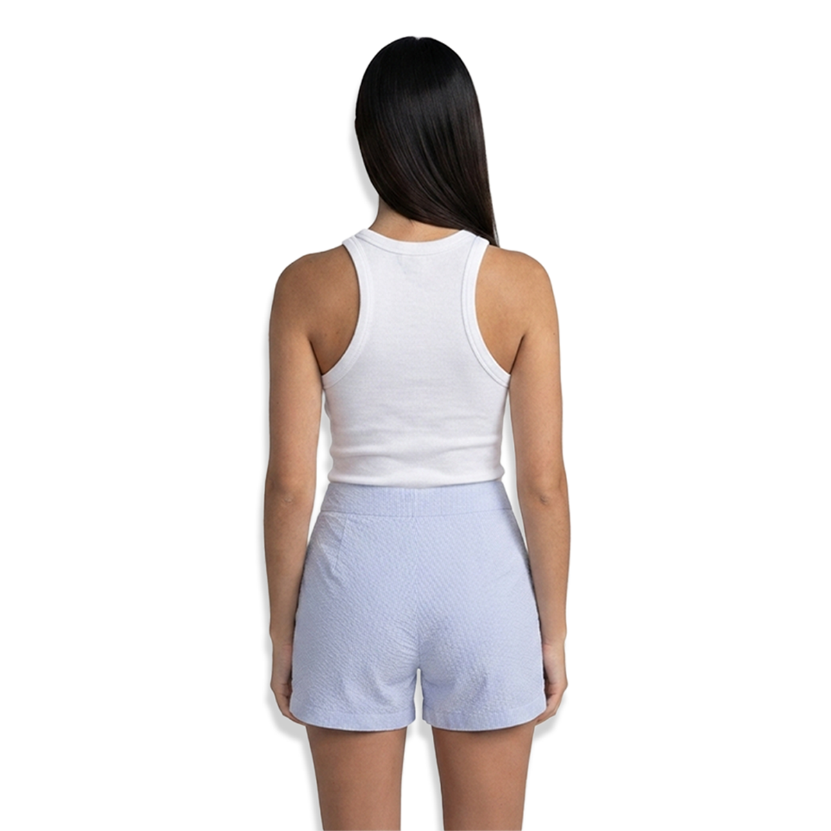 Short Mujer Rayado Vertical Ajuste Stretch Cómodo y Moderno