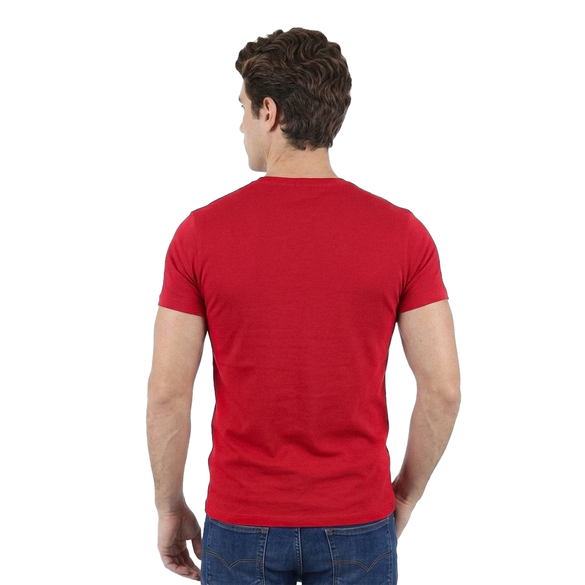 Men's Navy Blue Stretch Crew Neck Short Sleeve T-Shirt