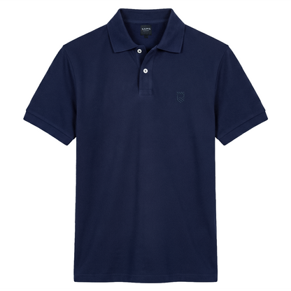 Playera Tipo Polo Azul  Marino Con Bordado Para Caballero Slim Fit