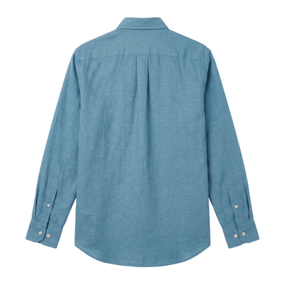Camisa de manga larga con cuello button-down y bolsillo en pecho