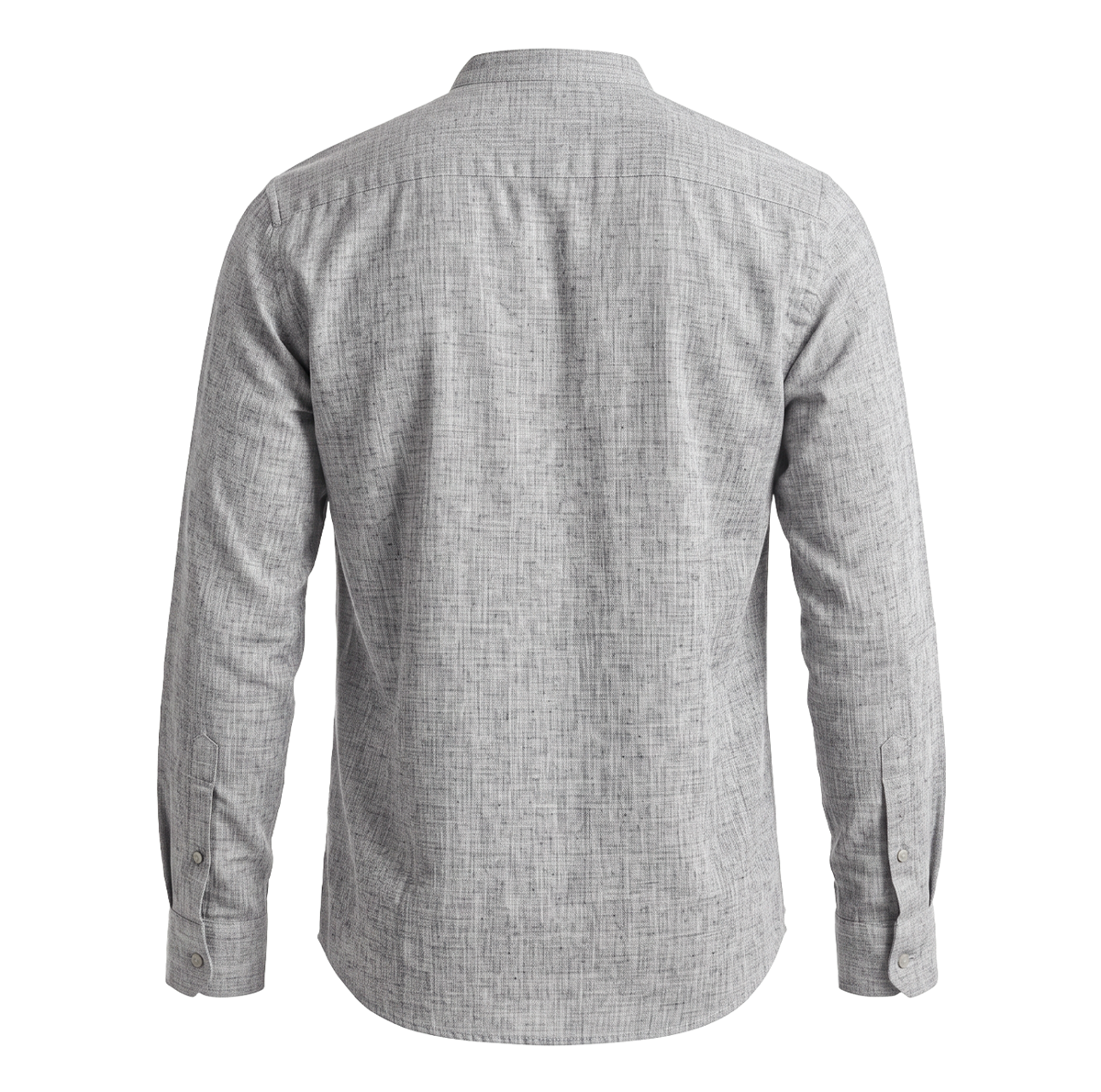Camisa de hombre manga larga con cuello mao gris