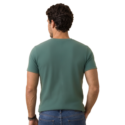 Camiseta manga corta con textura waffle para hombre