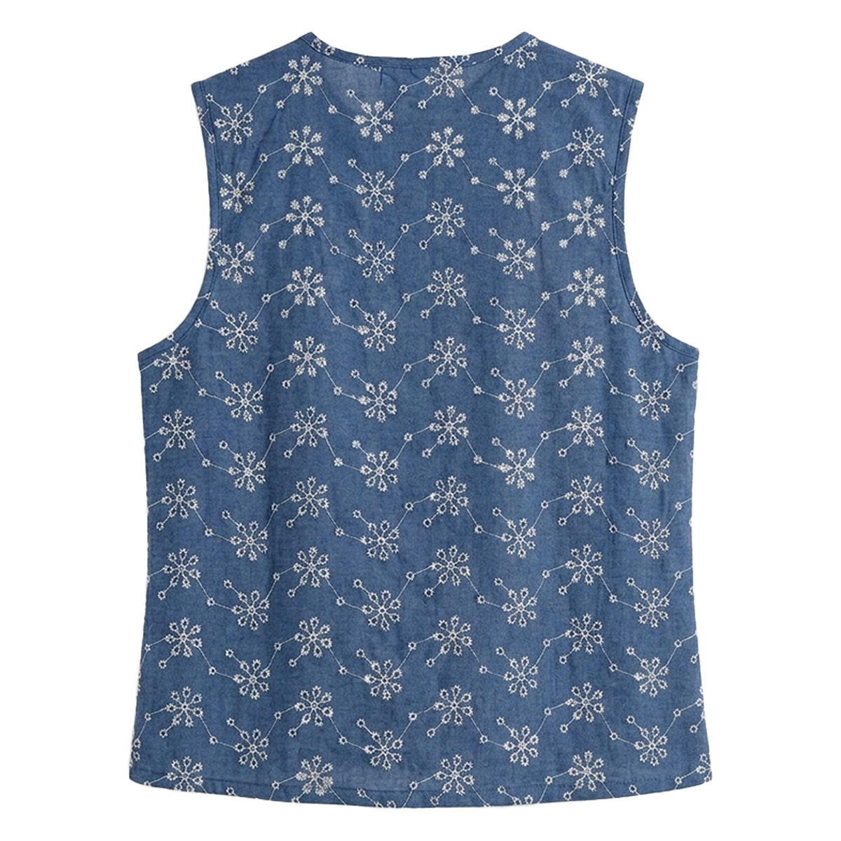 Blusa Mujer Sisada Tipo Chaleco con Lazos Ajustables Bordada