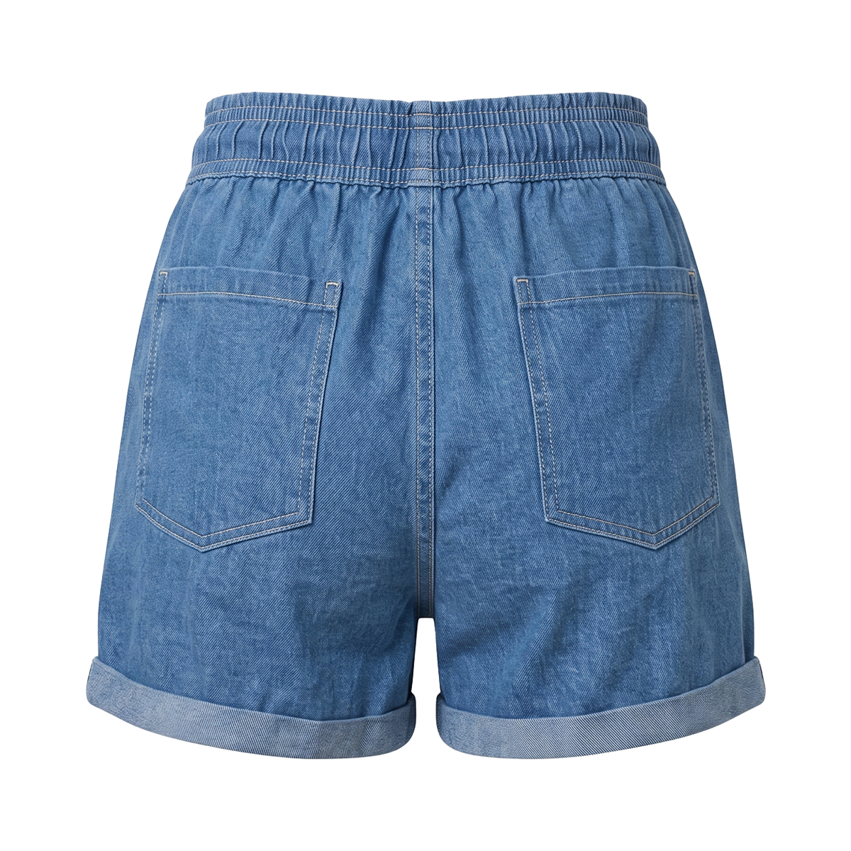 Short Azul Claro Corto Mujer Denim Algodón Cómodo Suave y Fresco