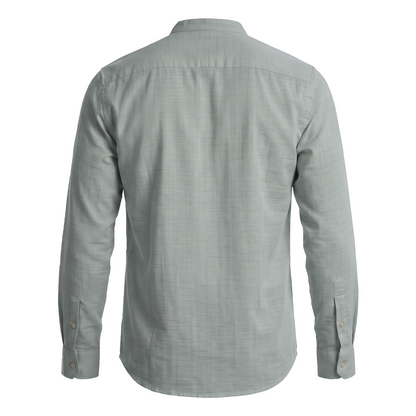 Camisa de hombre con cuello mao en color verde