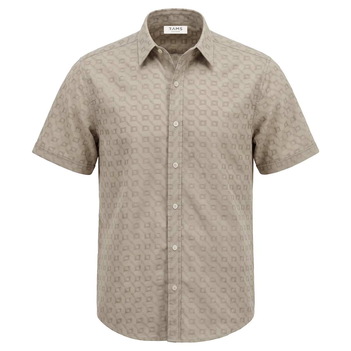 Camisa de manga corta con estampado geométrico para hombre