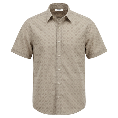 Camisa de manga corta con estampado geométrico para hombre