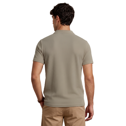 Polo de punto acanalado sin botones para hombre