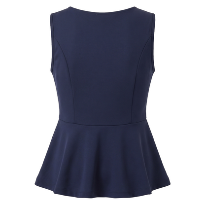 Blusa sin mangas con peplum color negro