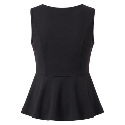 Blusa sin mangas con peplum color negro