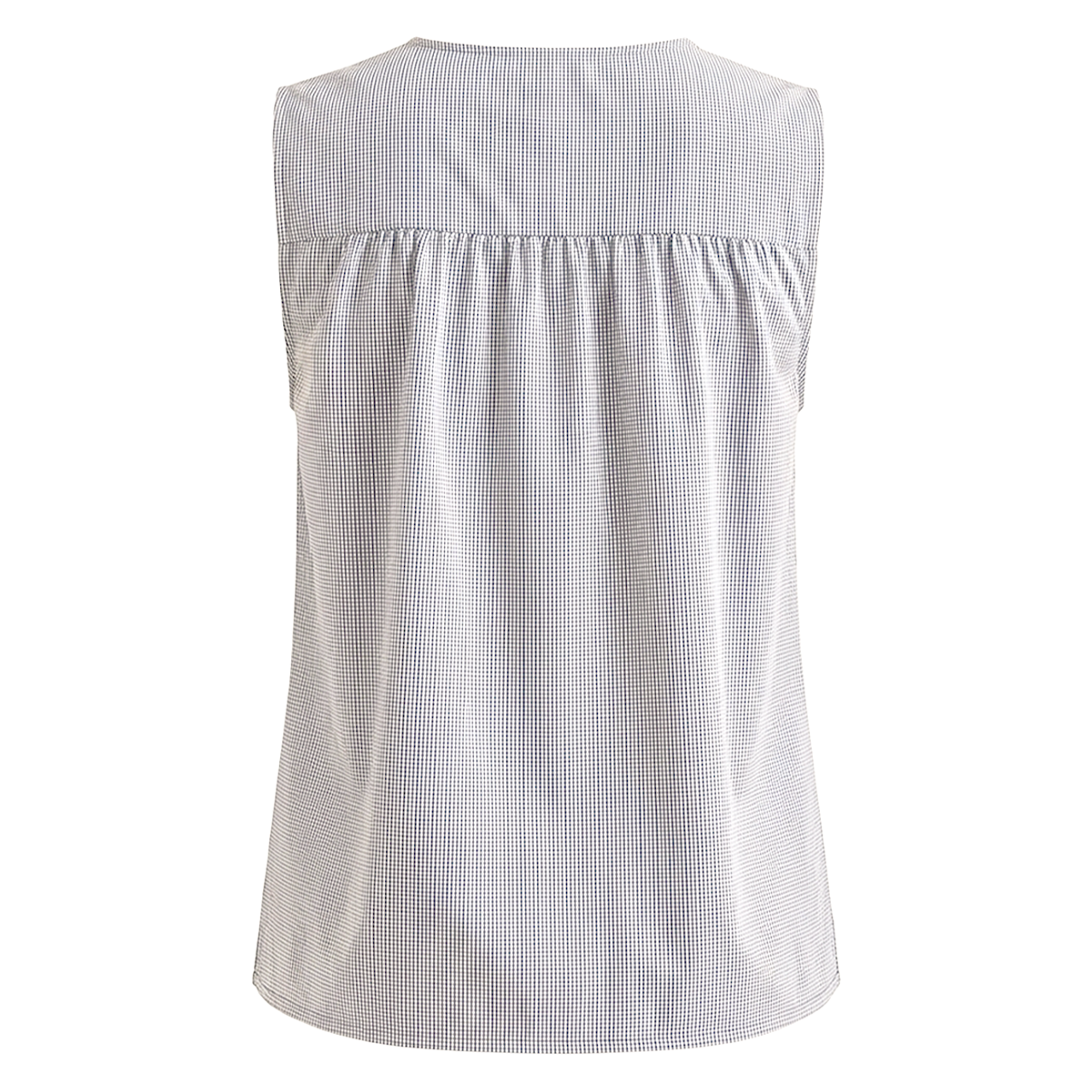 Blusa Mujer Sisada Estampado Cuadros con Moños y Botones Ocultos Color Arena