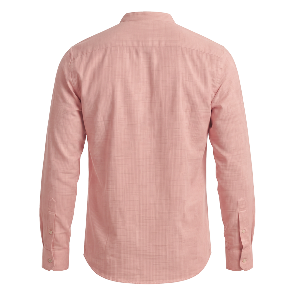 Camisa de hombre manga larga con cuello mao color rosa