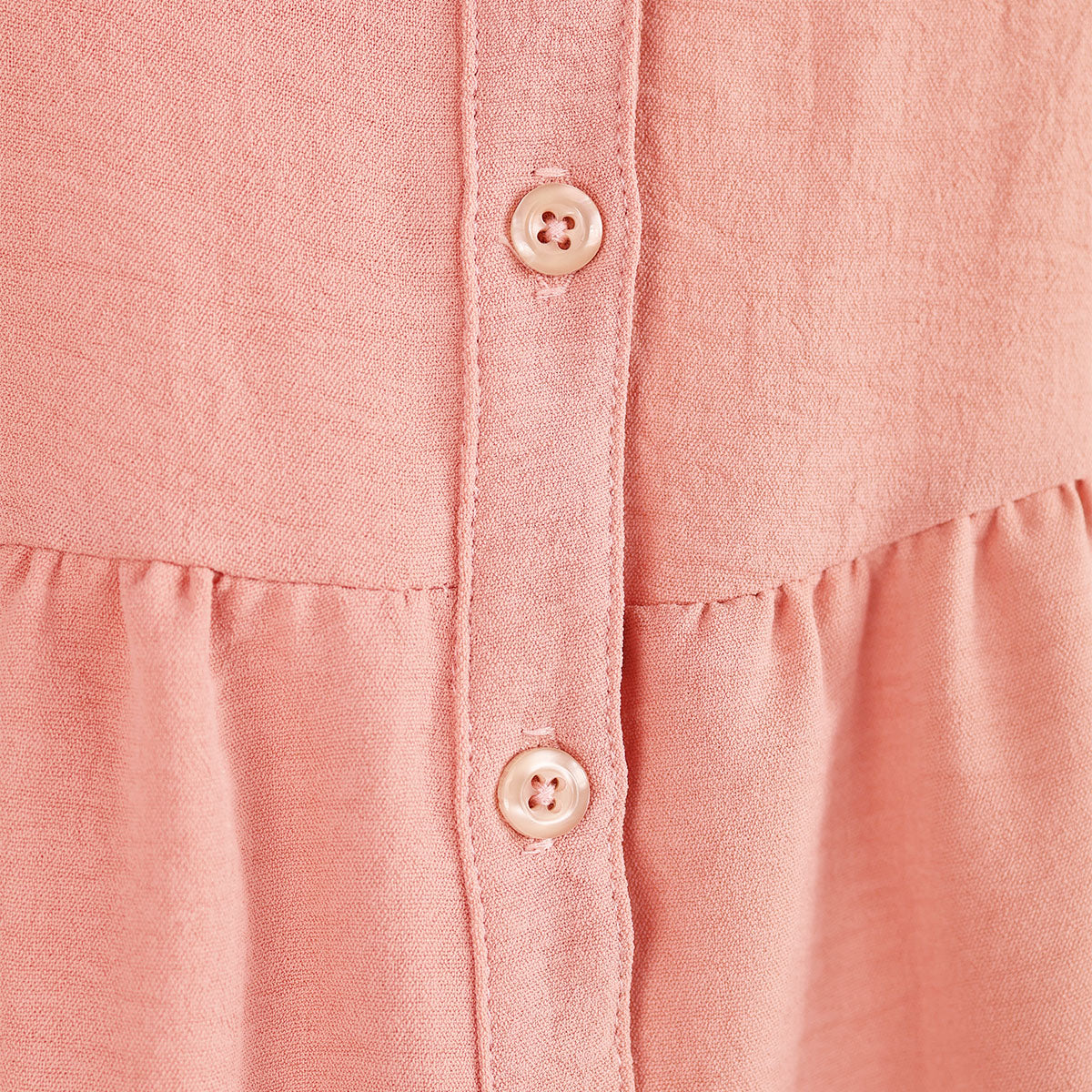 Women's Long Rosewood Shirt Dress with Mandarin Collar and Tie Sleeves