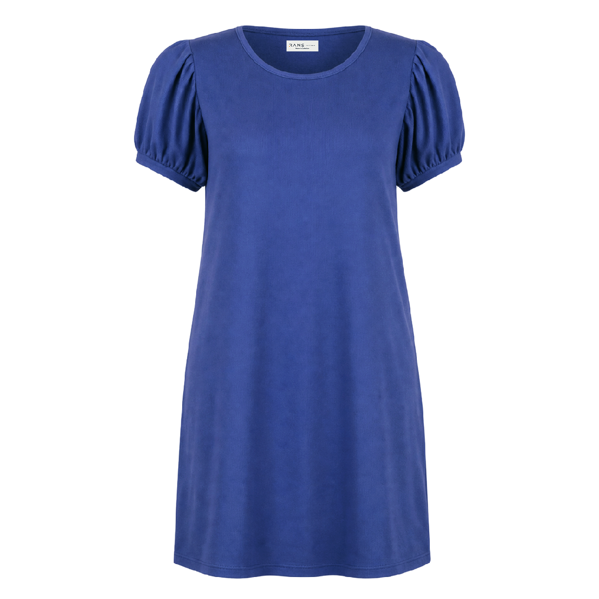 Vestido Azul Acero De Verano Mujer Manga Abullonada Ligero Y Fresco