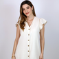 Vestido Mujer Corto Arena Cómodo Con Cuello Redondo Algodón
