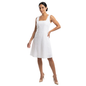 Vestido Blanco Texturizado Sin Mangas con Escote Cuadrado