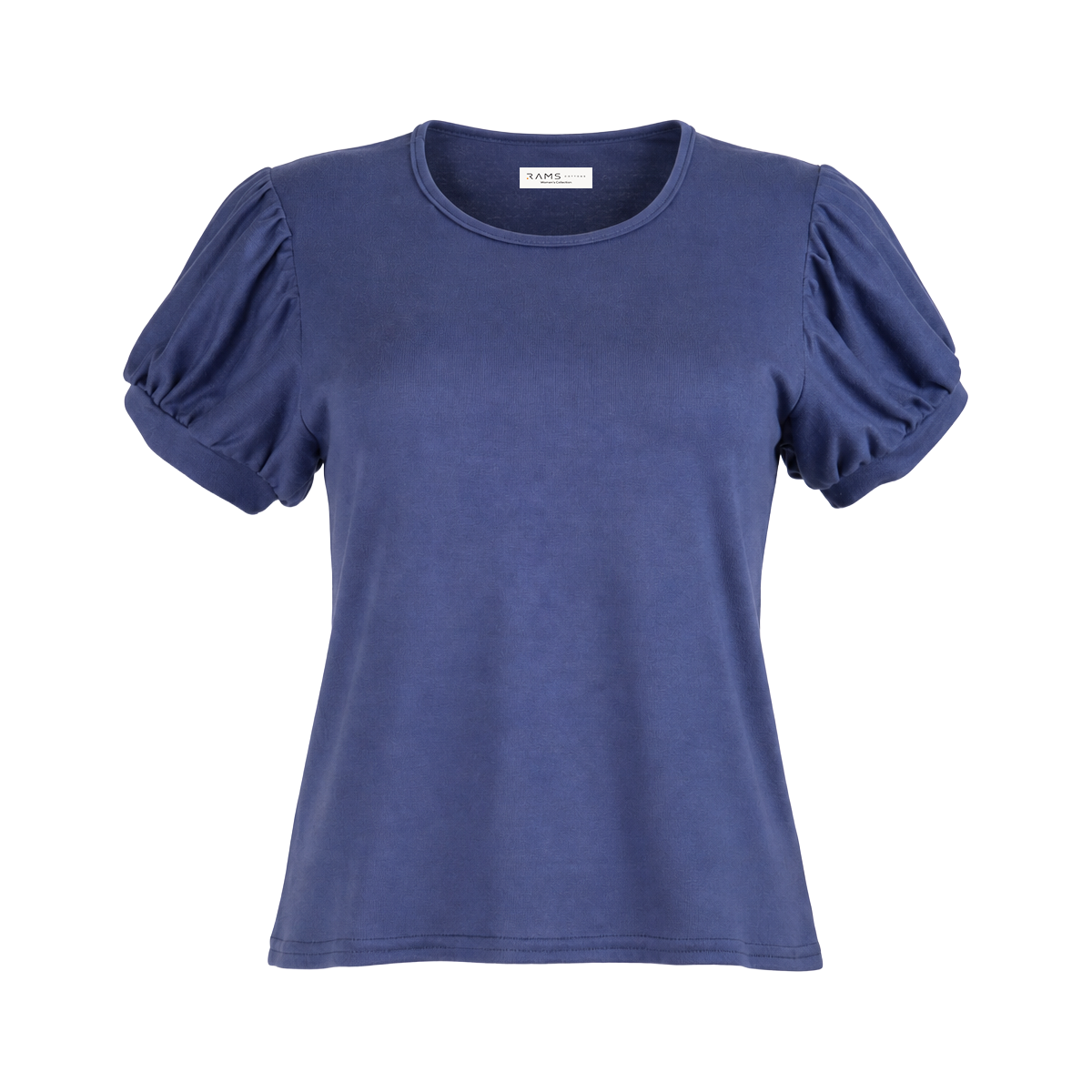 Blusa de manga corta con detalle fruncido azul marino