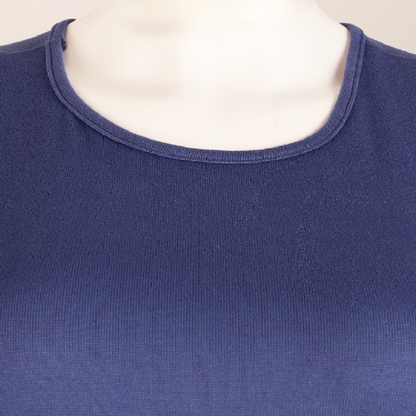 Blusa de manga corta con detalle fruncido azul marino
