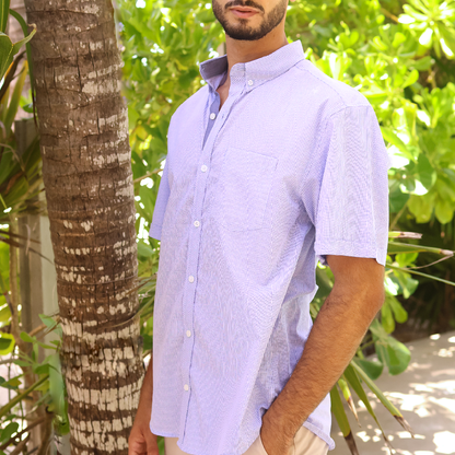 Camisa de manga corta a cuadros para hombre