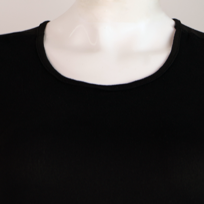 Vestido Negro Corto De Dama Manga Abullonada Fresco Y Cómodo