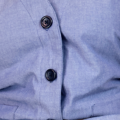 Blusa  azul dama sin mangas con botones
