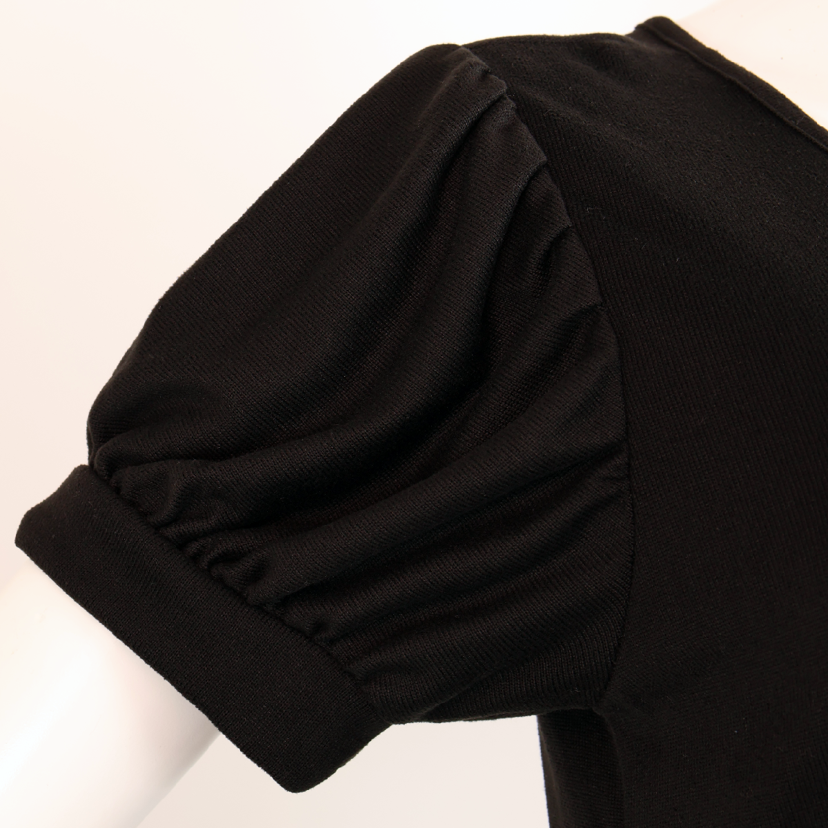 Vestido Negro Corto De Dama Manga Abullonada Fresco Y Cómodo