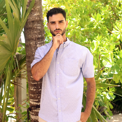 Camisa de manga corta a cuadros para hombre