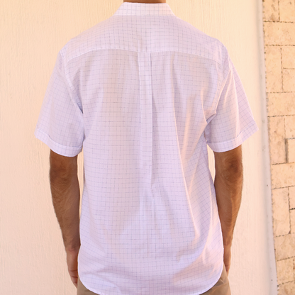Camisa de manga corta a cuadros para hombre