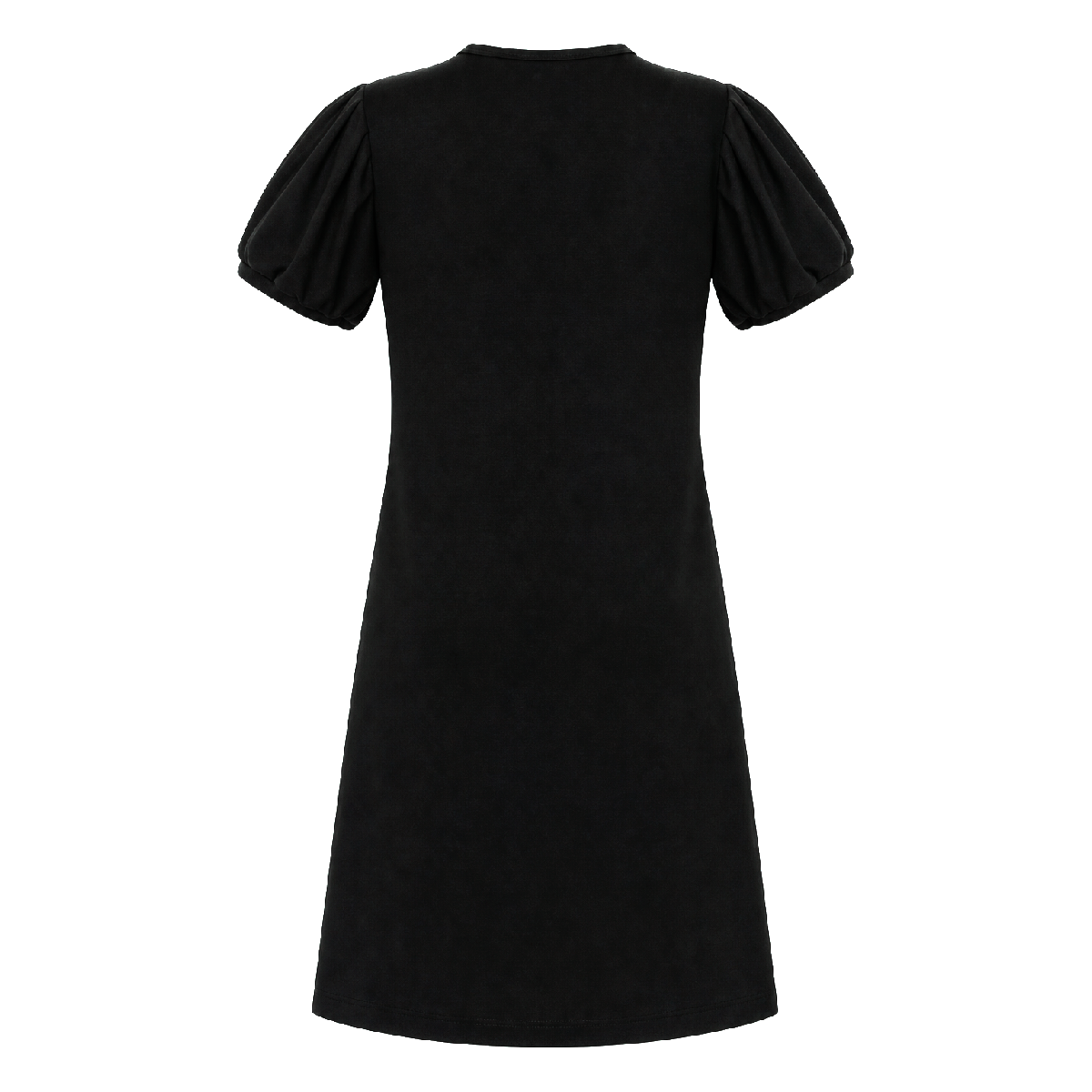 Vestido Negro Corto De Dama Manga Abullonada Fresco Y Cómodo