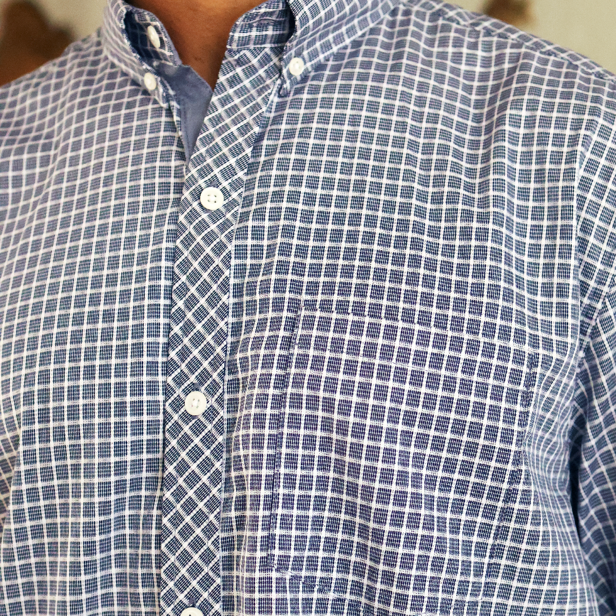 Camisa de manga corta a cuadros para hombre