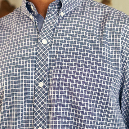Camisa de manga corta a cuadros para hombre