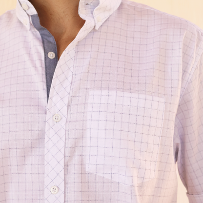 Camisa de manga corta a cuadros para hombre