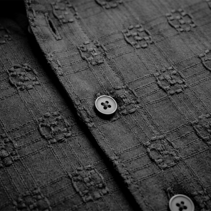Camisa de manga corta con estampado tonal para hombre
