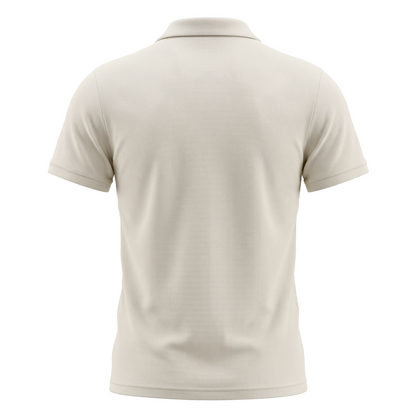 Polo manga corta para hombre con textura waffle color crema