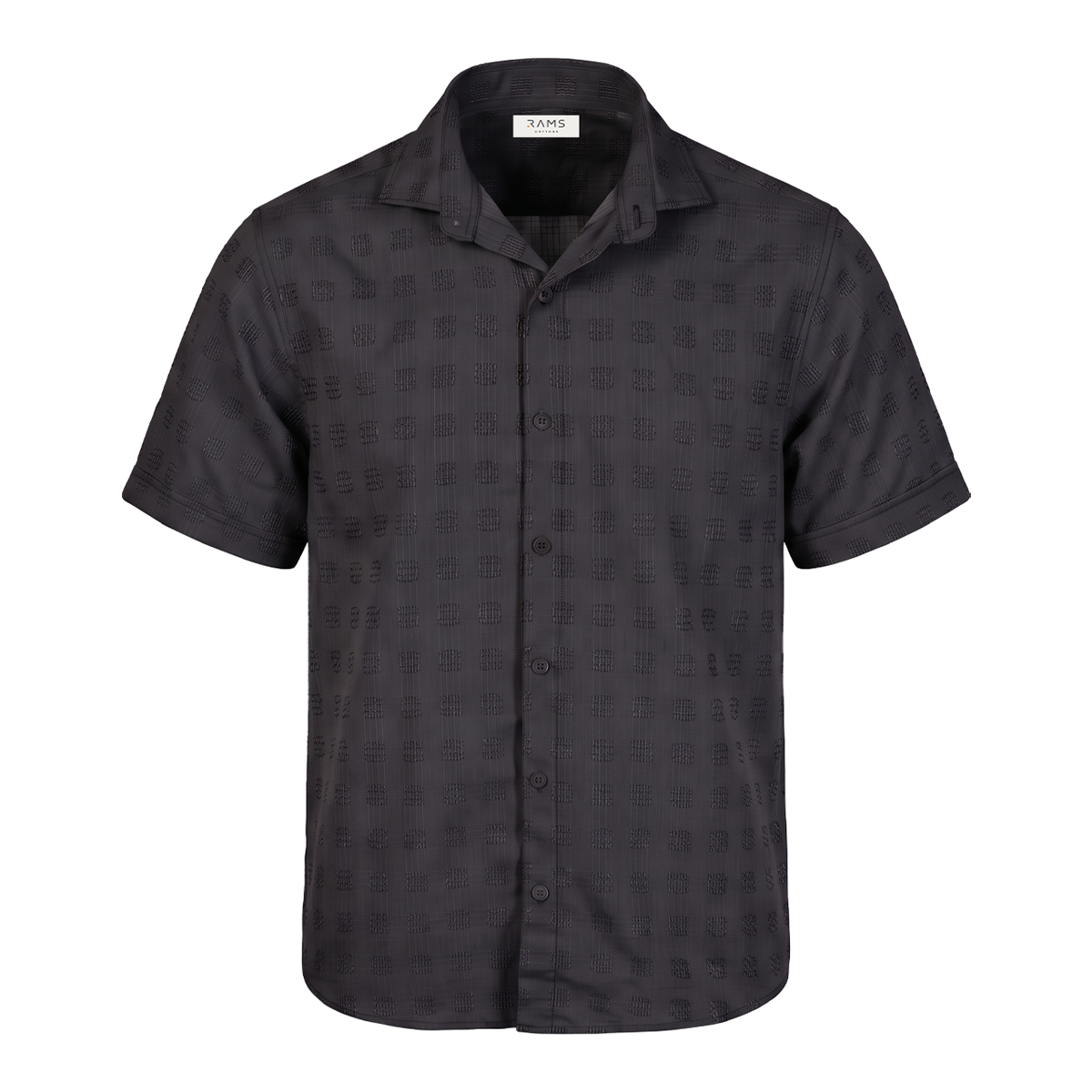 Camisa de manga corta con estampado tonal para hombre