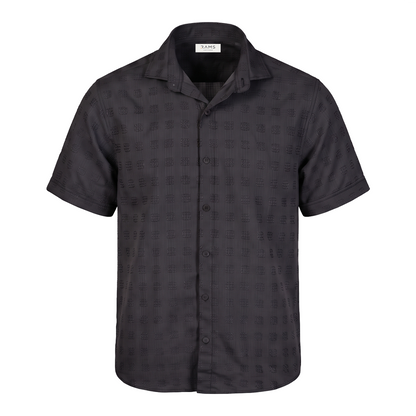 Camisa de manga corta con estampado tonal para hombre