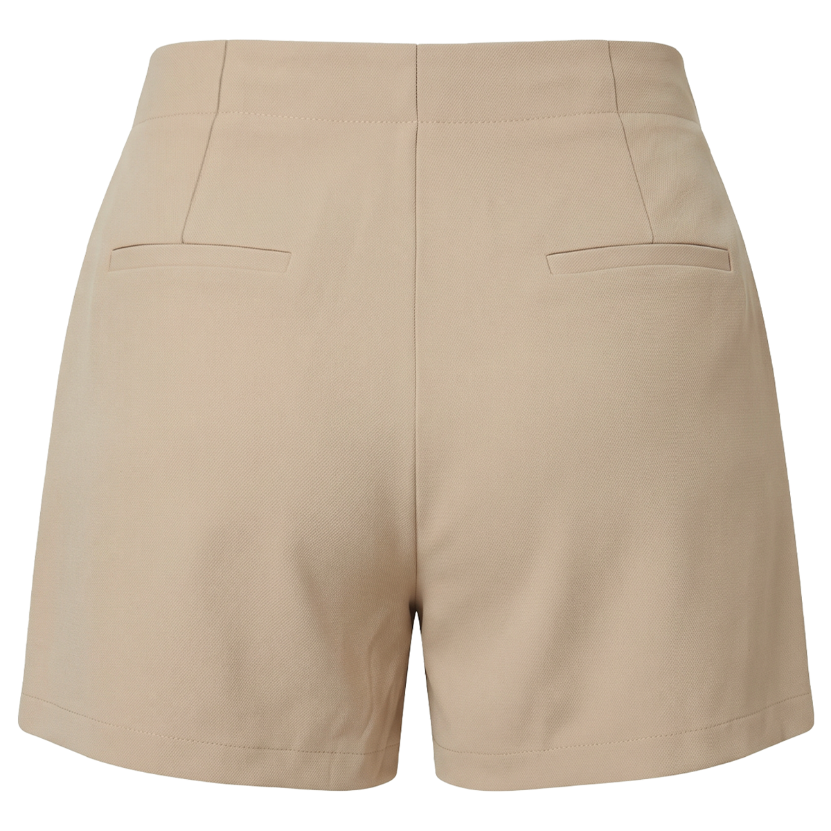 Short de vestir de tiro alto con pliegues color arena