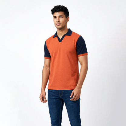 Playera Polo Bicolor Shedron con Azul Marino